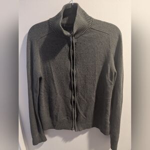 Banana Republic Men's Green Zip-Up Sweater